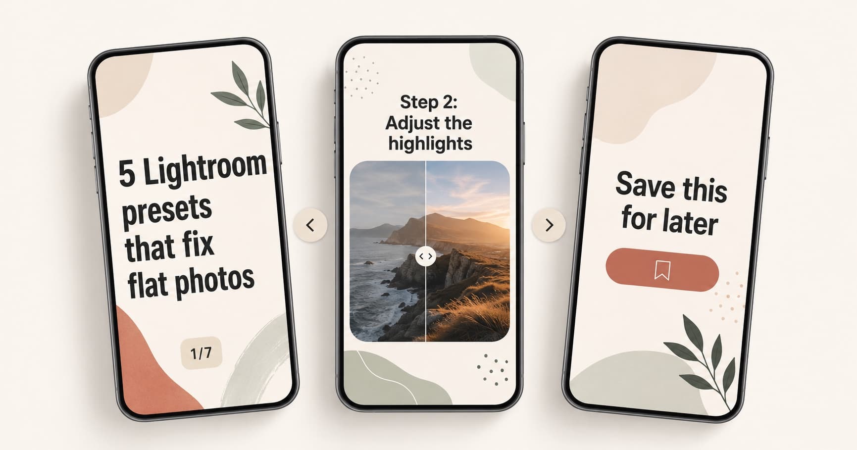 Instagram carousel post guide showing multiple swipeable feed slides on a phone